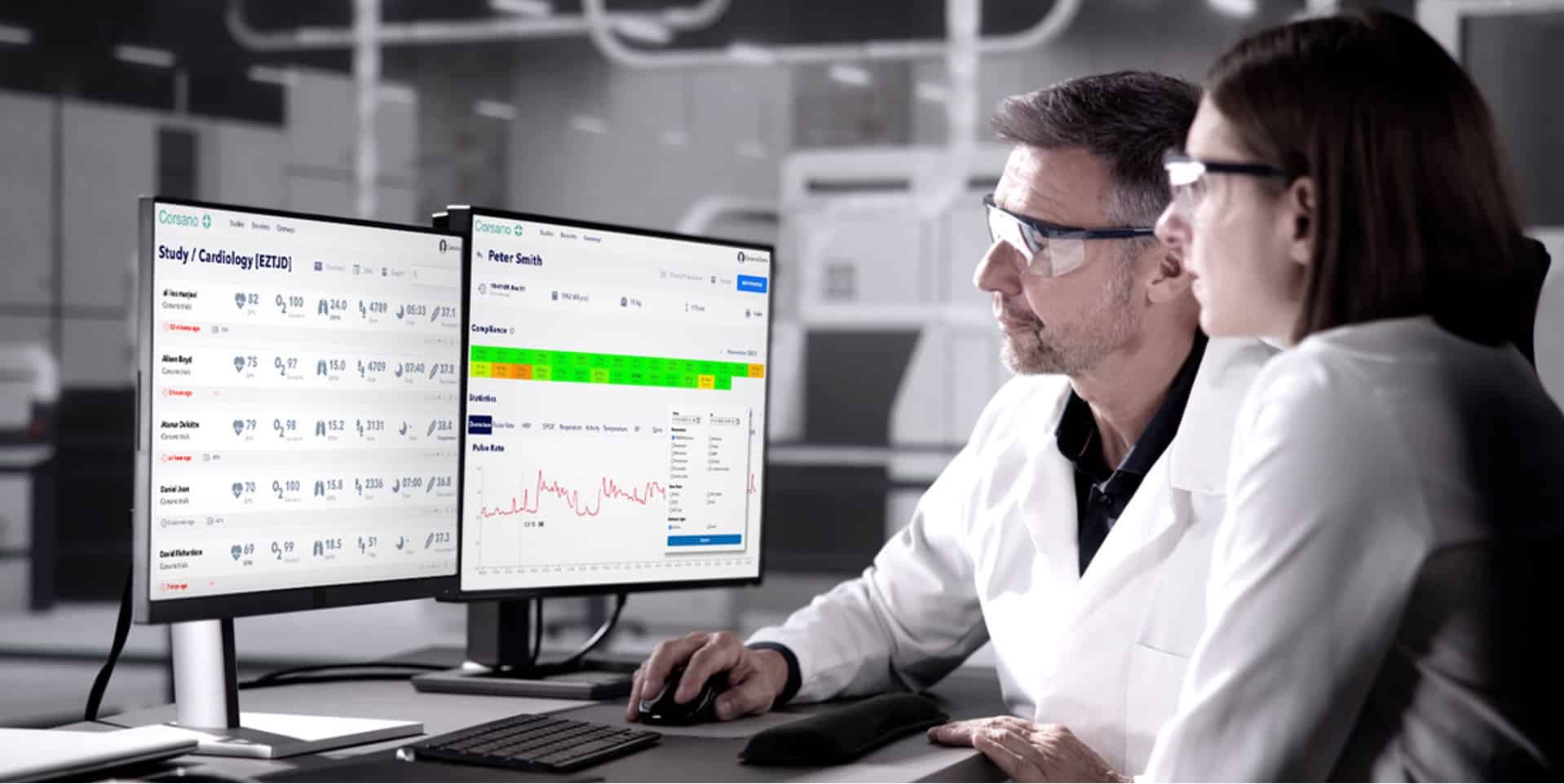 Clinical team analysing early warning trends for patient deterioration