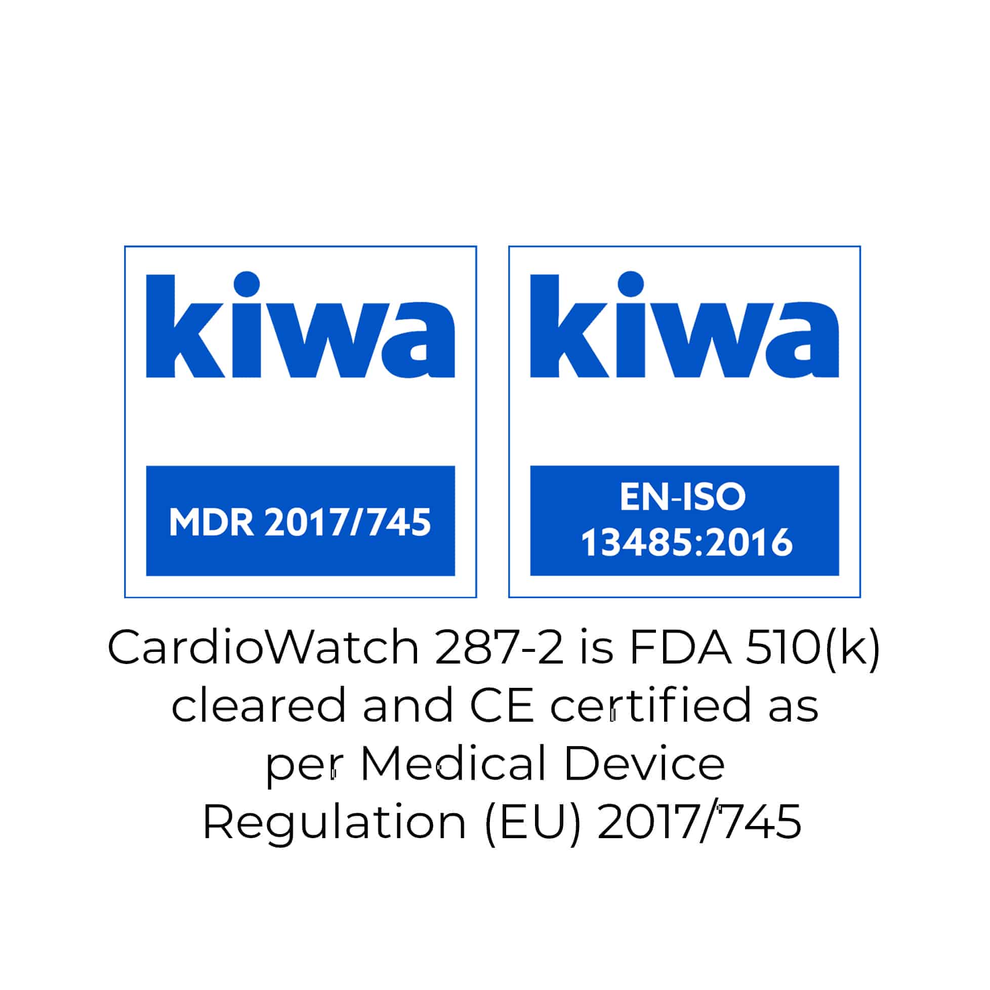 Kiwa notified body medical device certification mark for Corsano CardioWatch